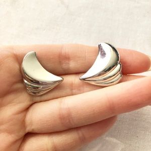 Vintage silver tone pierced earrings